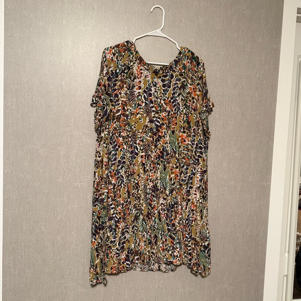 Chic Soul Colorful Leaf Print Dress